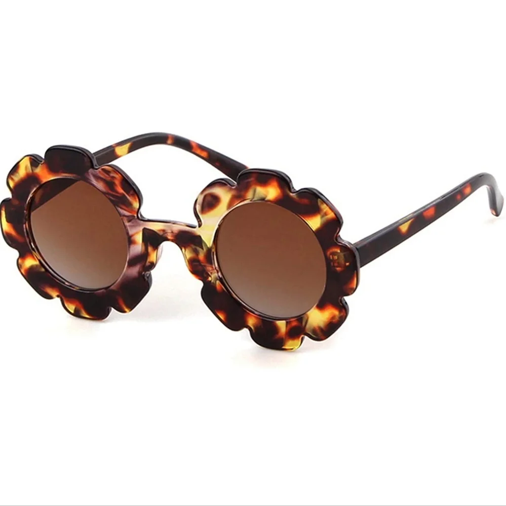NEW ADEWU Sunglasses for Kids Round Flower Cute Glasses UV 400 Protection Girls